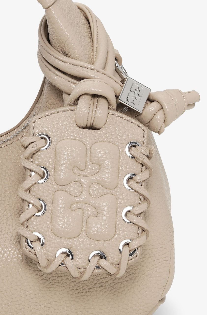 Ganni Hobo Mini Grained white pepper