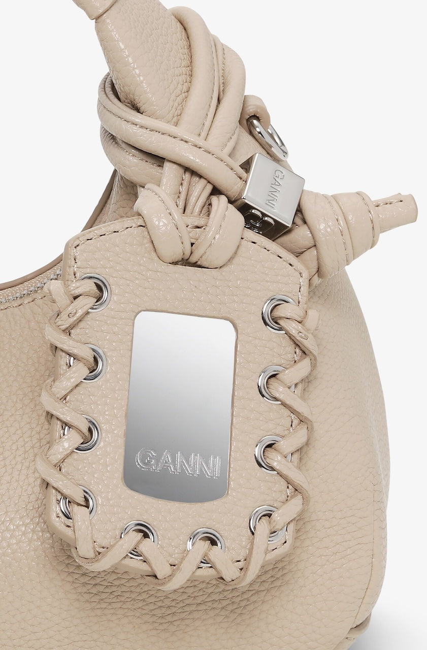 Ganni Hobo Mini Grained white pepper