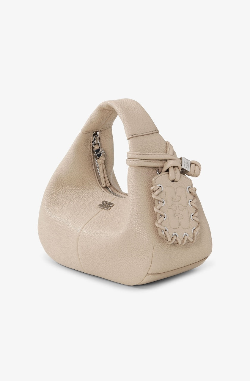 Ganni Hobo Mini Grained white pepper
