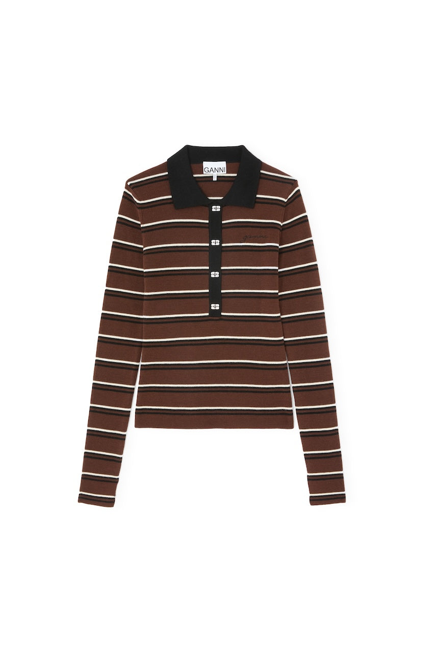 Mini Ribbed Merino Polo multicolour