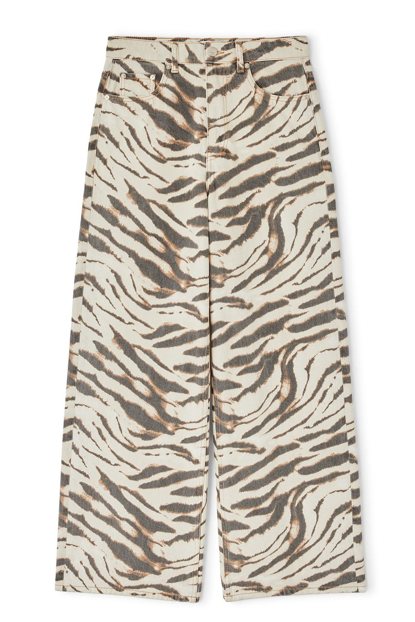 Print Denim Lari Jeans egret zebra