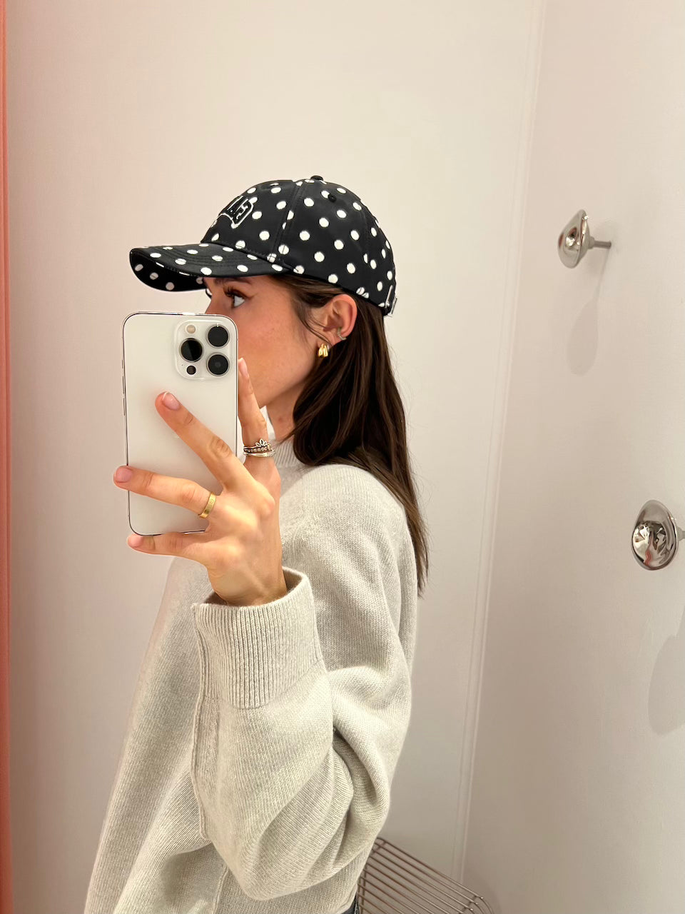 GANNI Printed Nylon Cap black