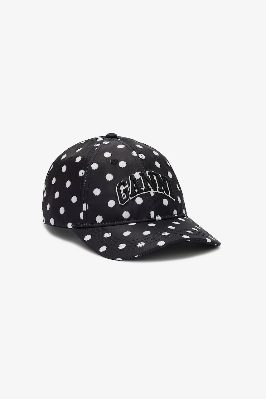 GANNI Printed Nylon Cap black