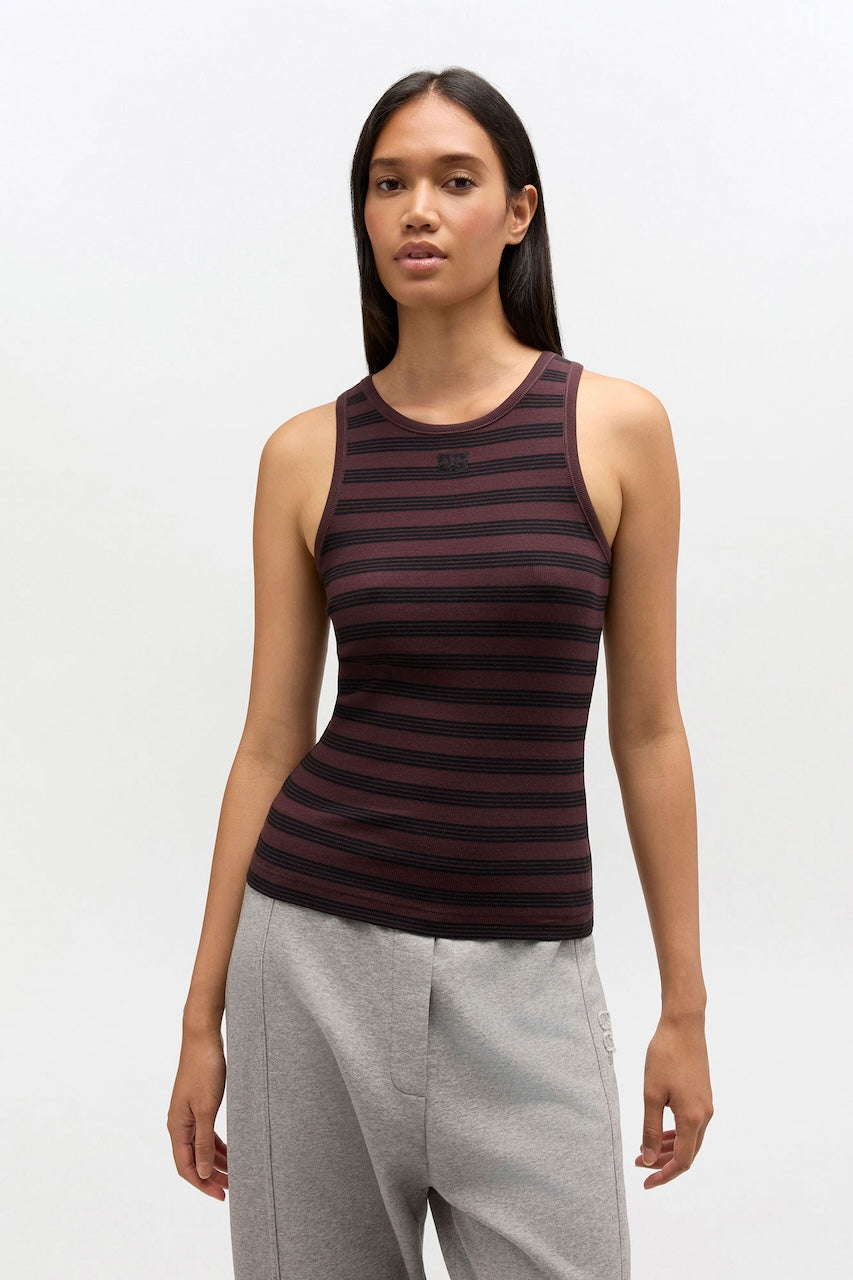 Soft Cotton Rib Tank Top chocolate plum