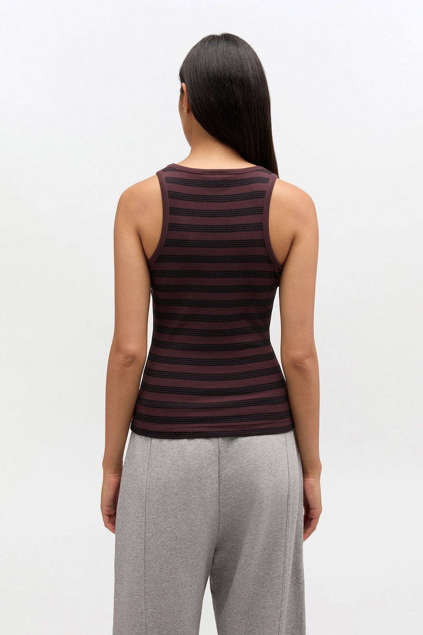 Soft Cotton Rib Tank Top chocolate plum