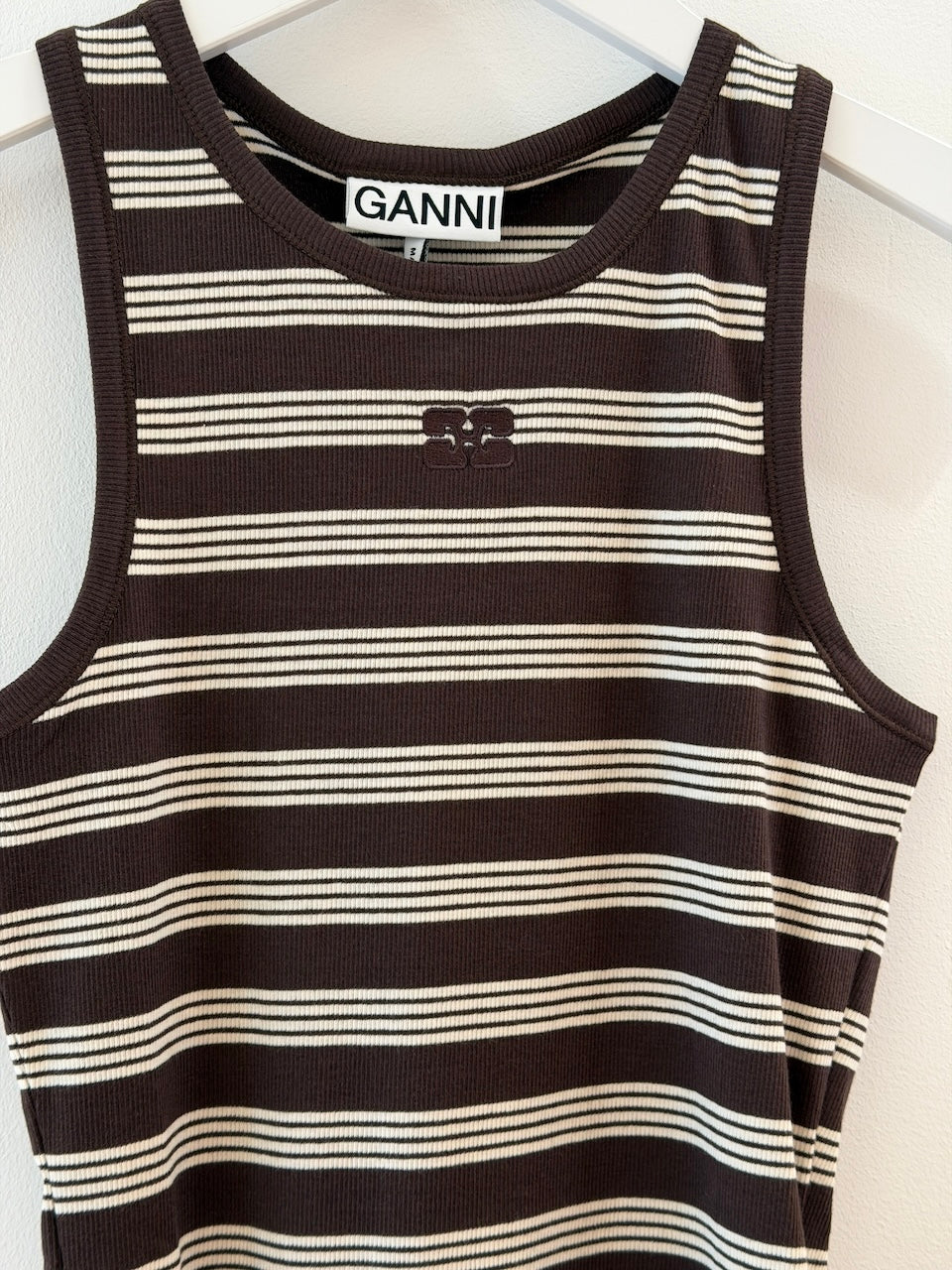Soft Cotton Rib Tank Top Stripe mole