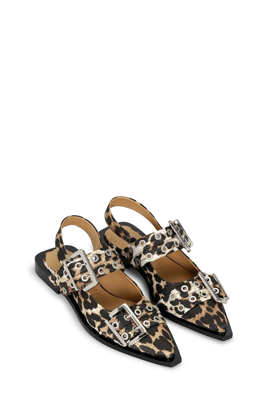 Wide Welt Buckle Ballerina Naplack leopard