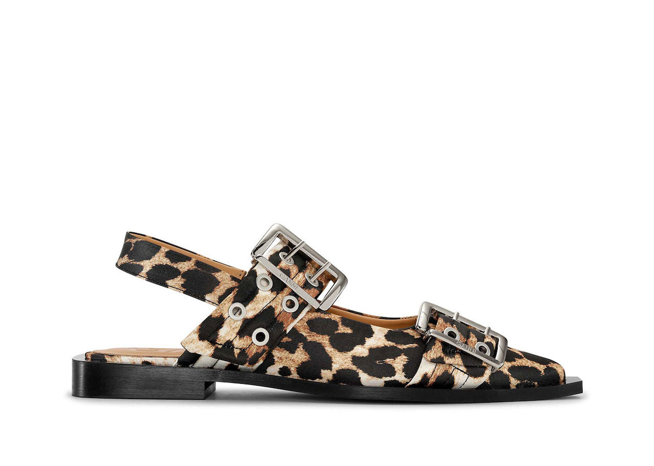 Wide Welt Buckle Ballerina Naplack leopard