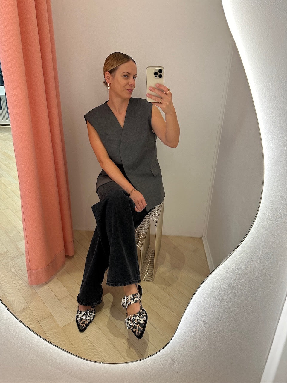 Wide Welt Buckle Ballerina Naplack leopard