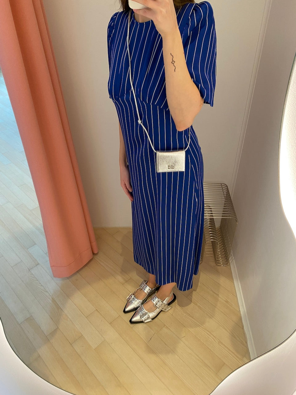 Wide Welt Buckle Ballerina Naplack silver