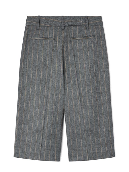 Wool Stripe Wrap Shorts pewter melange