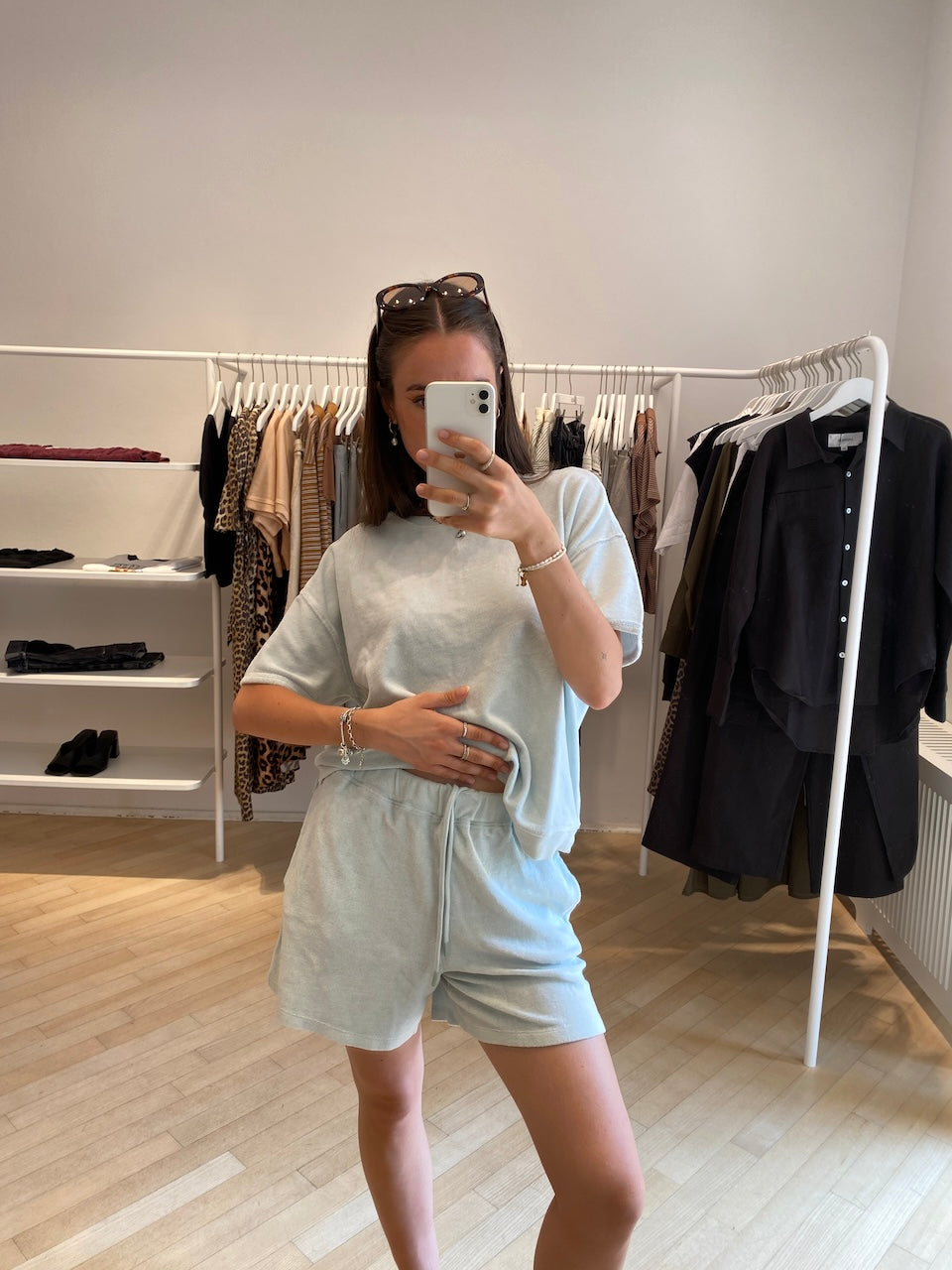 Frottee Shorts baby blue