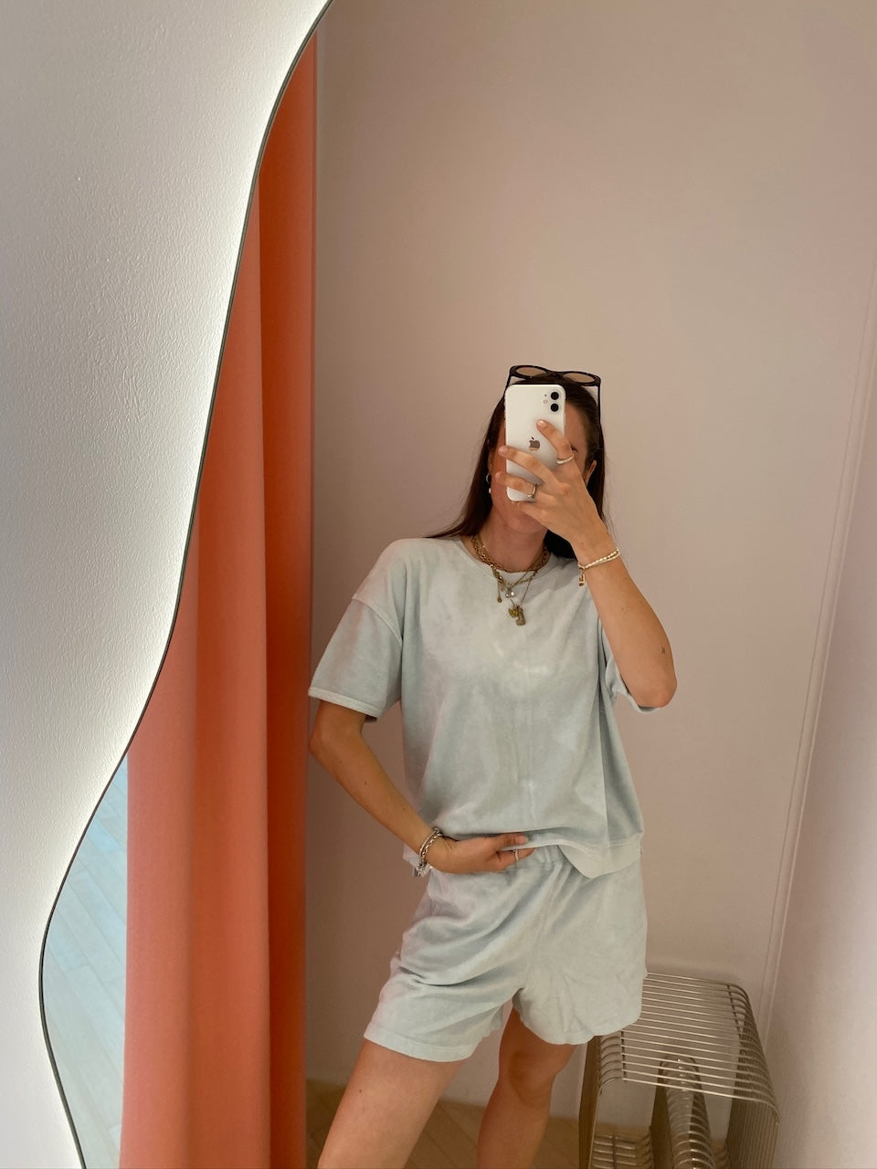 Frottee Shorts baby blue