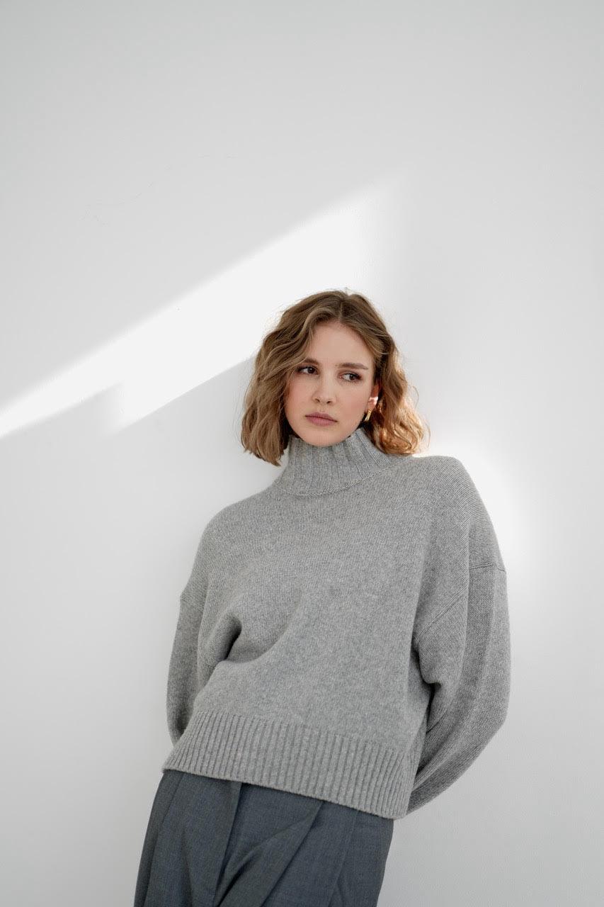 Ina Turtleneck Pullover grey melange