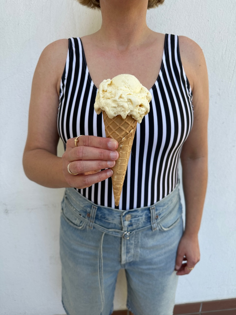 Stripe Swim Suit black