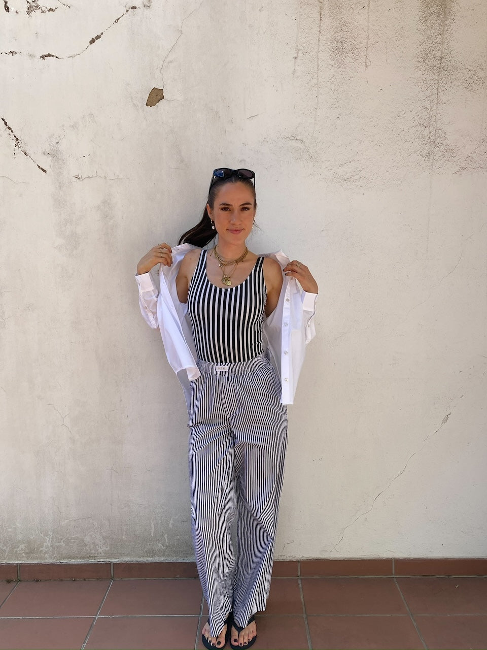 Stripe Swim Suit black