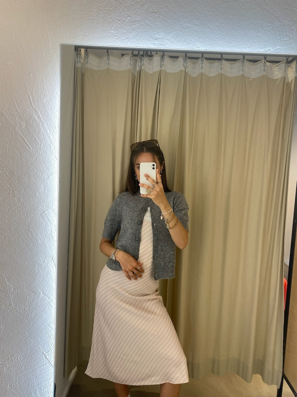 Mallorca Dress dusty rose stripe