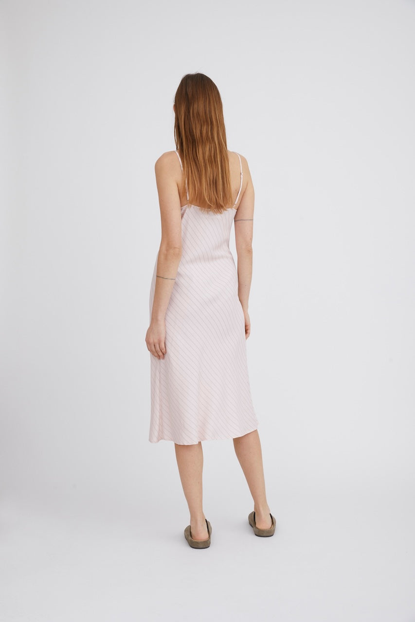 Mallorca Dress dusty rose stripe