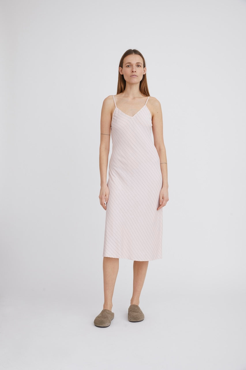 Mallorca Dress dusty rose stripe