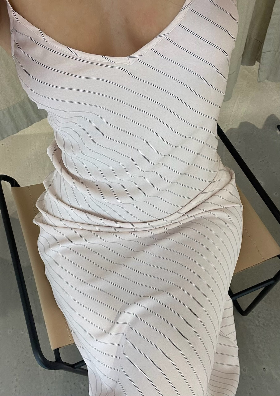 Mallorca Dress dusty rose stripe
