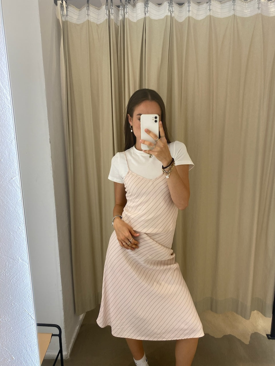 Mallorca Dress dusty rose stripe