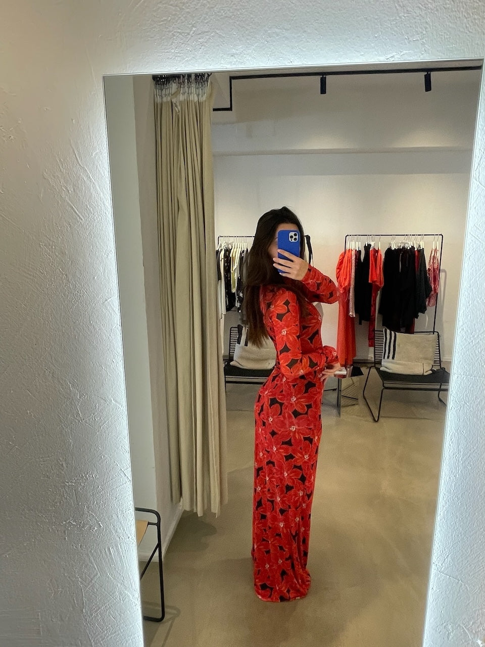 Jane Longsleeve spicy red flower