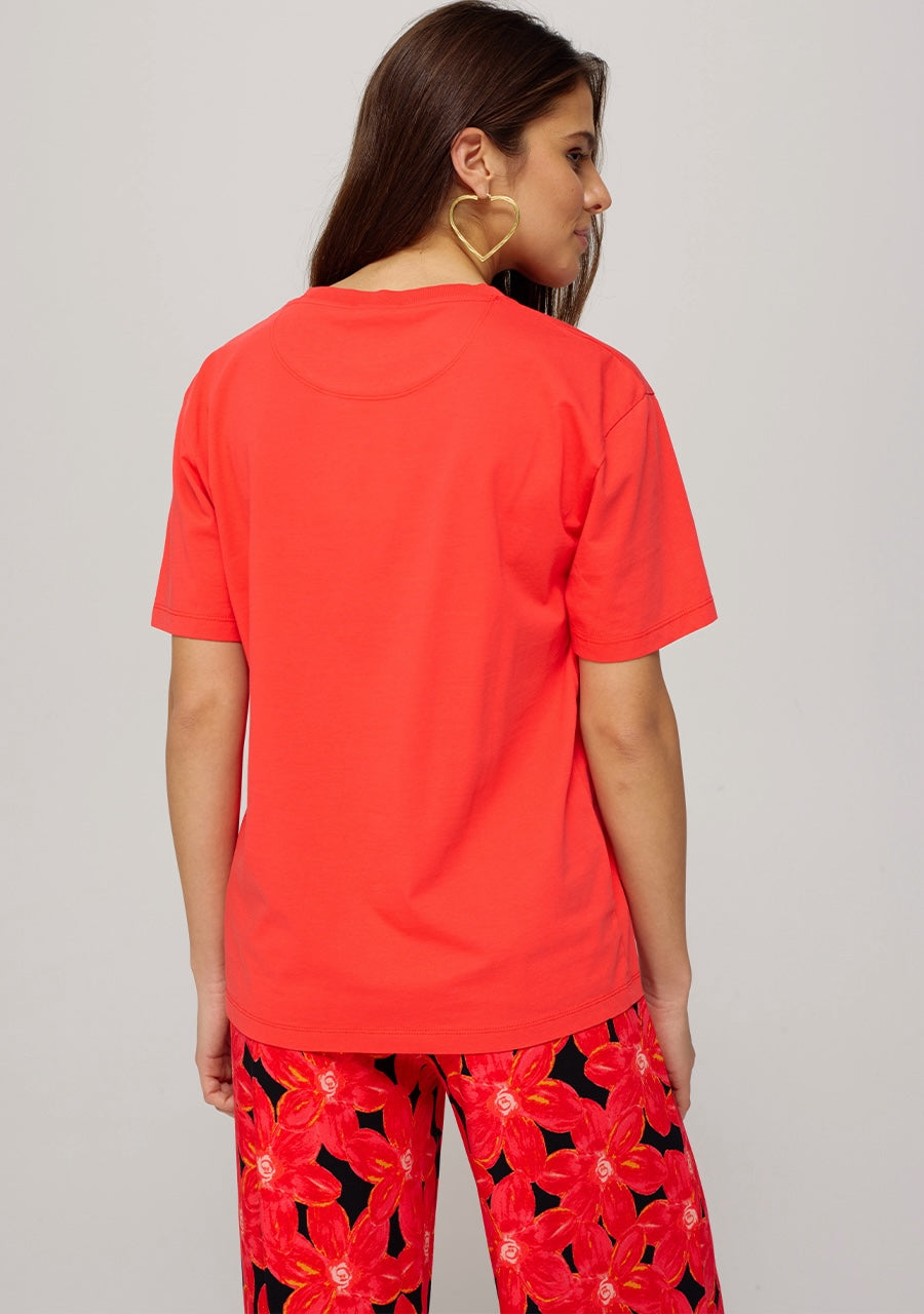 Rhinestone T-Shirt spicy red