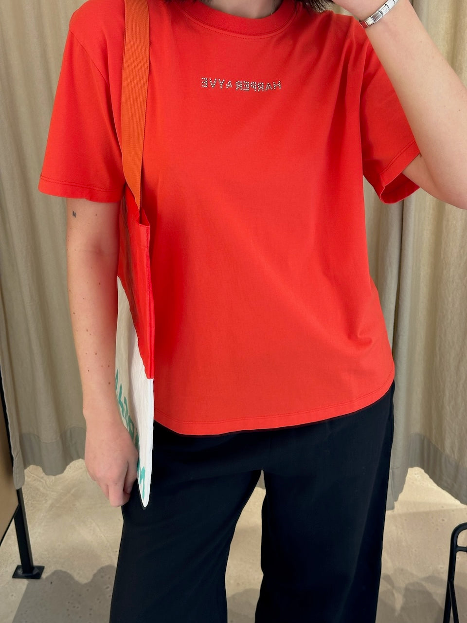 Rhinestone T-Shirt spicy red