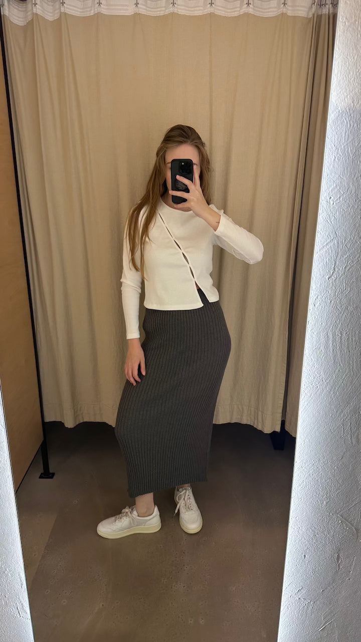 Ebba Maxi Knit Skirt dark grey