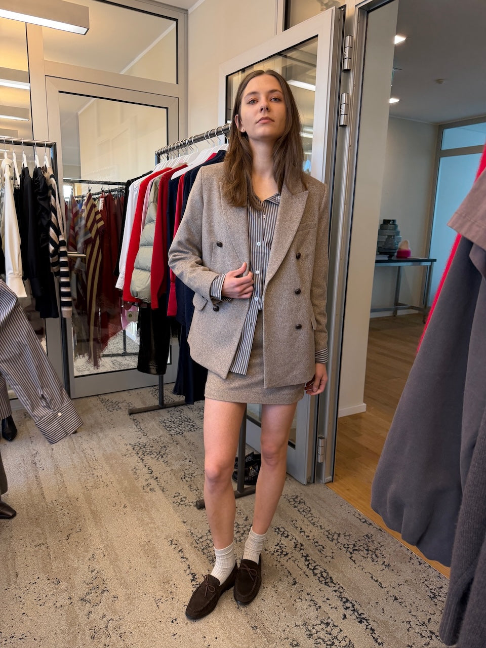 Alix Mini Skirt taupe melange