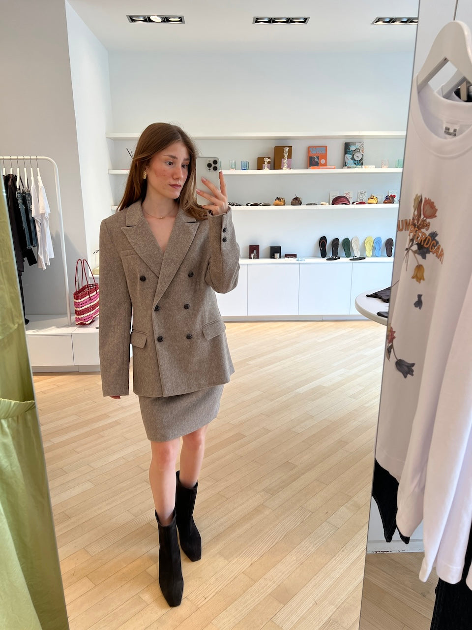 Alix Mini Skirt taupe melange