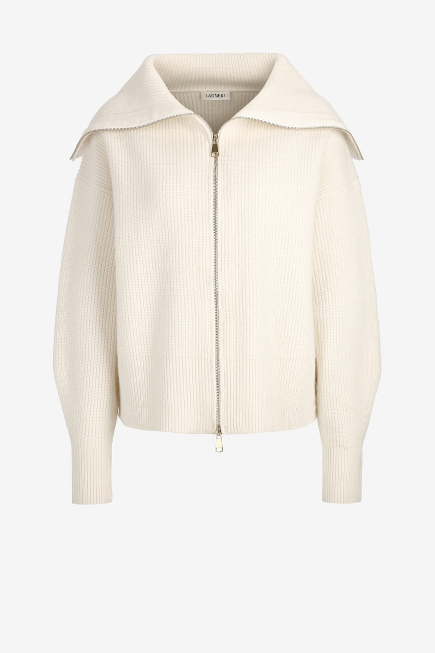 Amelie Zip Cardigan ivory