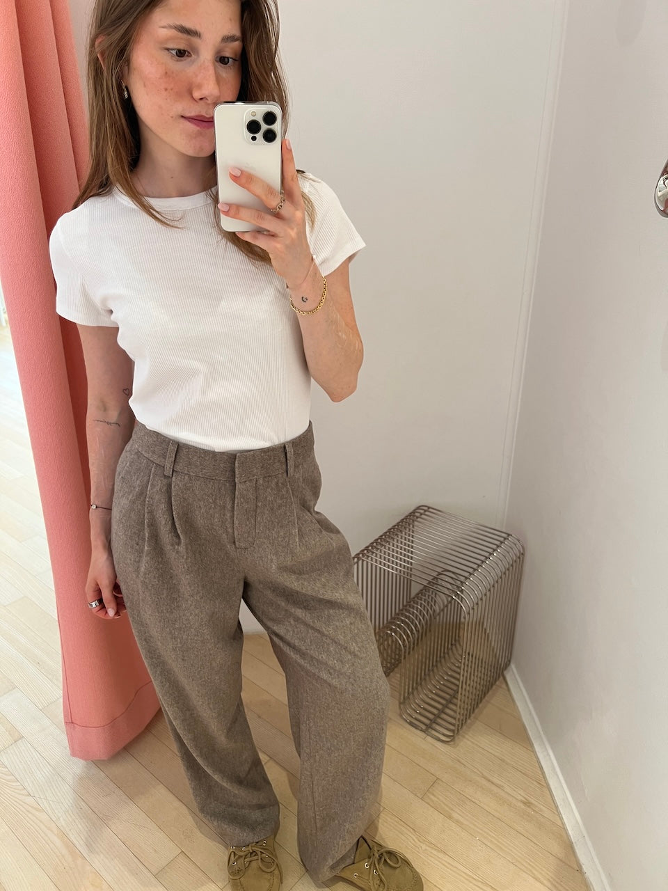 Barrel Pants taupe melange