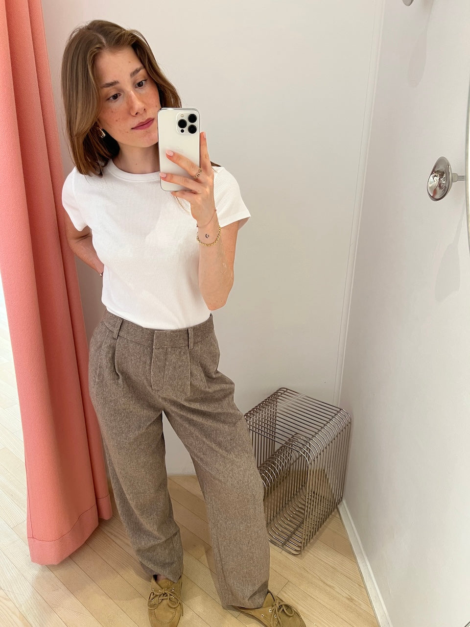 Barrel Pants taupe melange