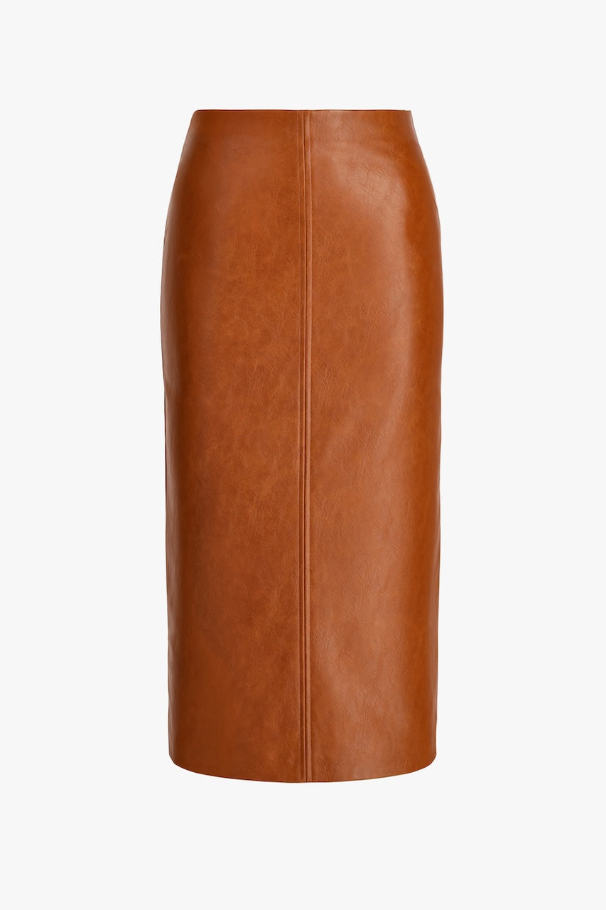 Cuir Maxi Skirt cognac