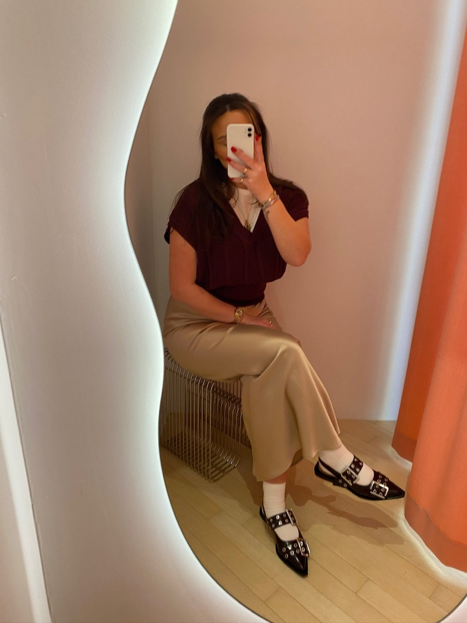 Le Plaine Maxiskirt champagner