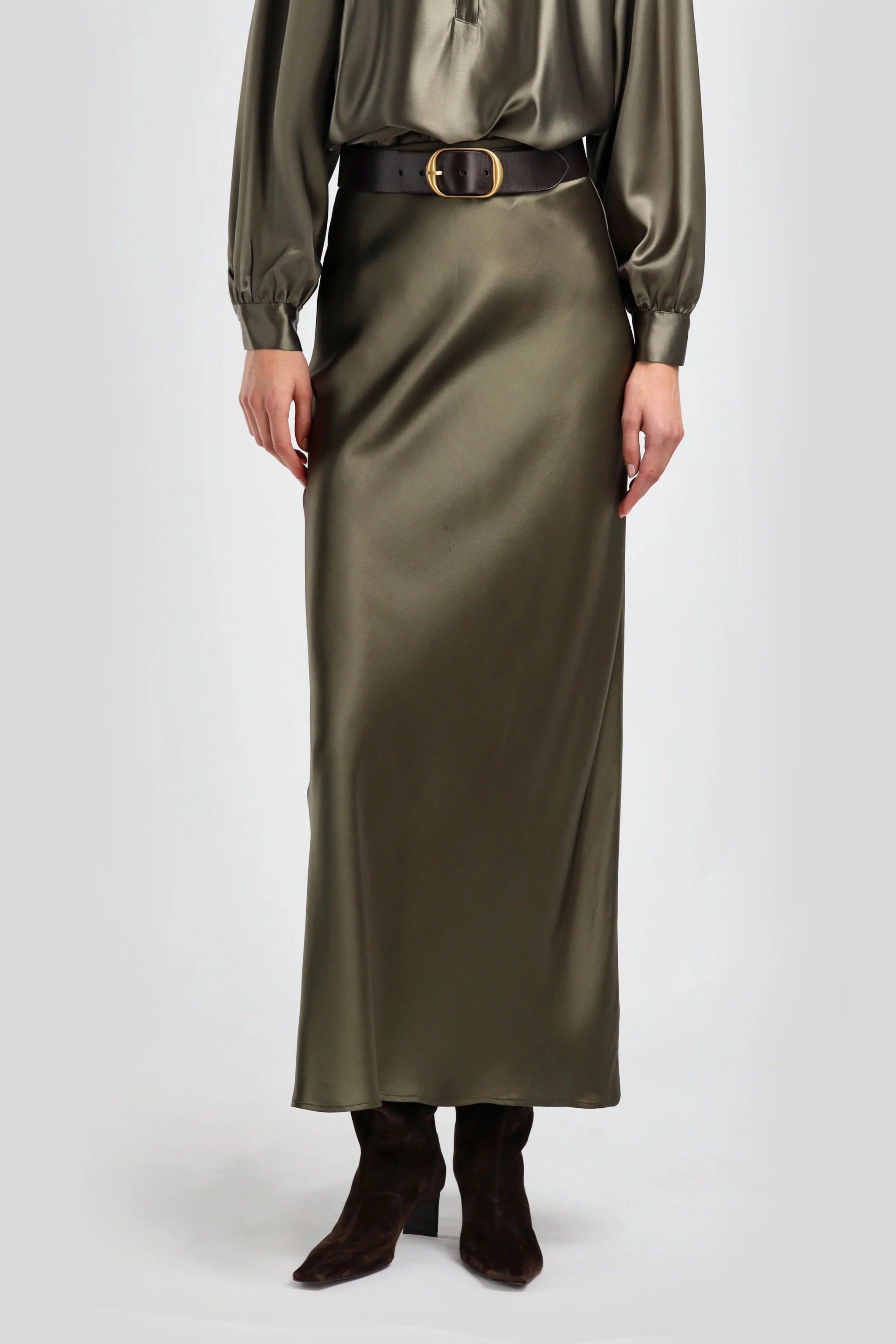 Le Plaine Maxiskirt oliv