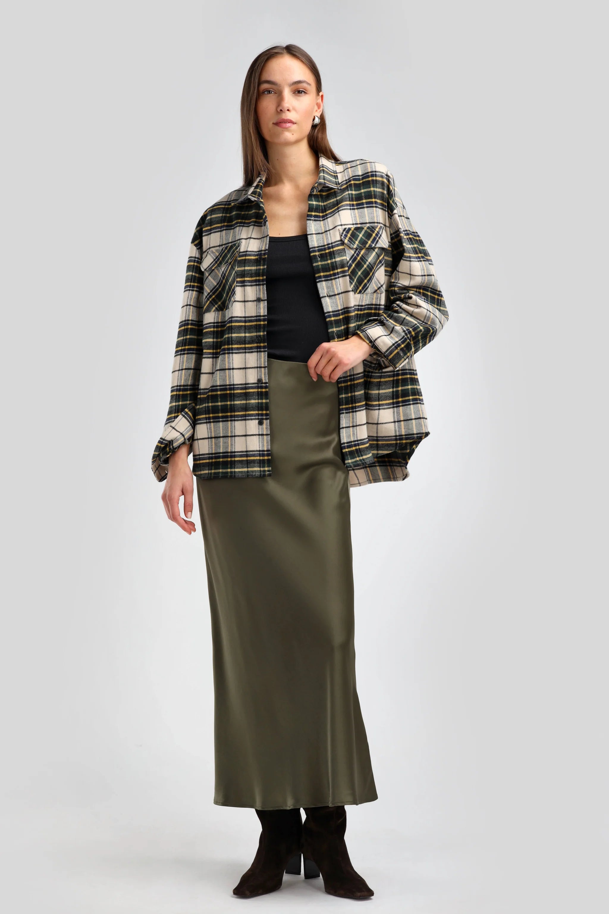 Le Plaine Maxiskirt oliv