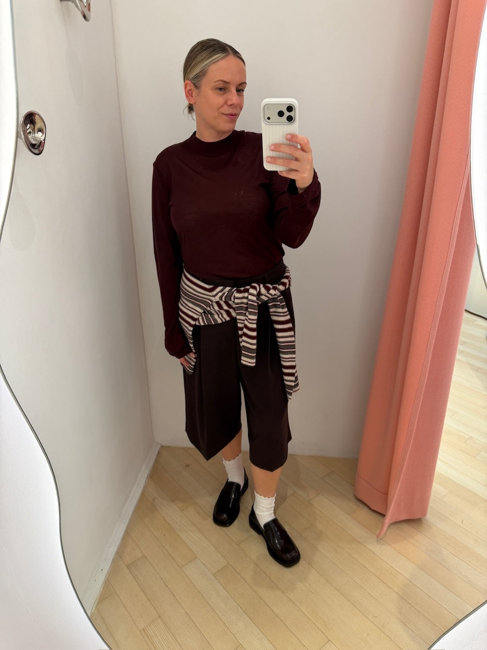 Lian Striped Longsleeve burgundy/brown/ivory