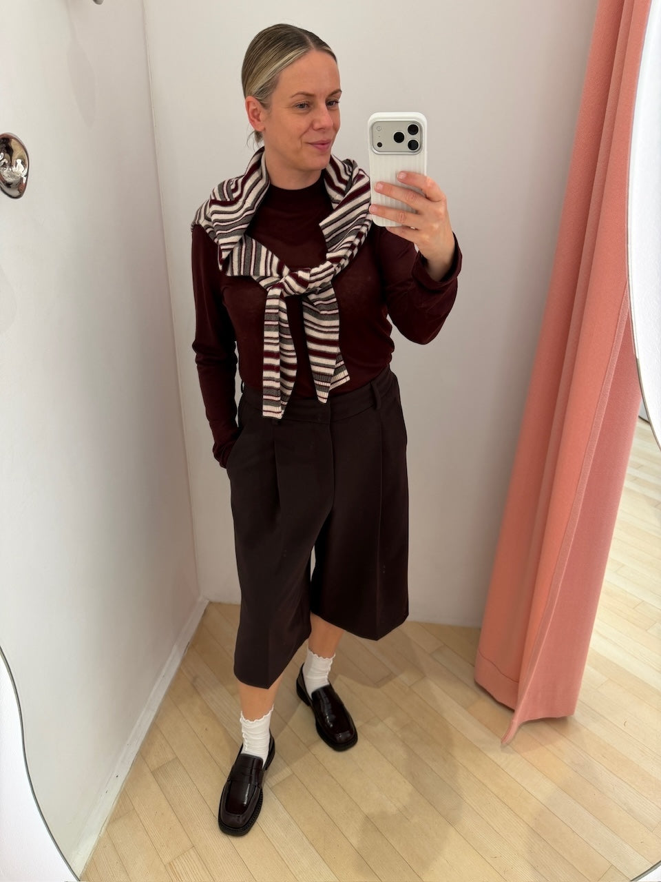 Lian Striped Longsleeve burgundy/brown/ivory