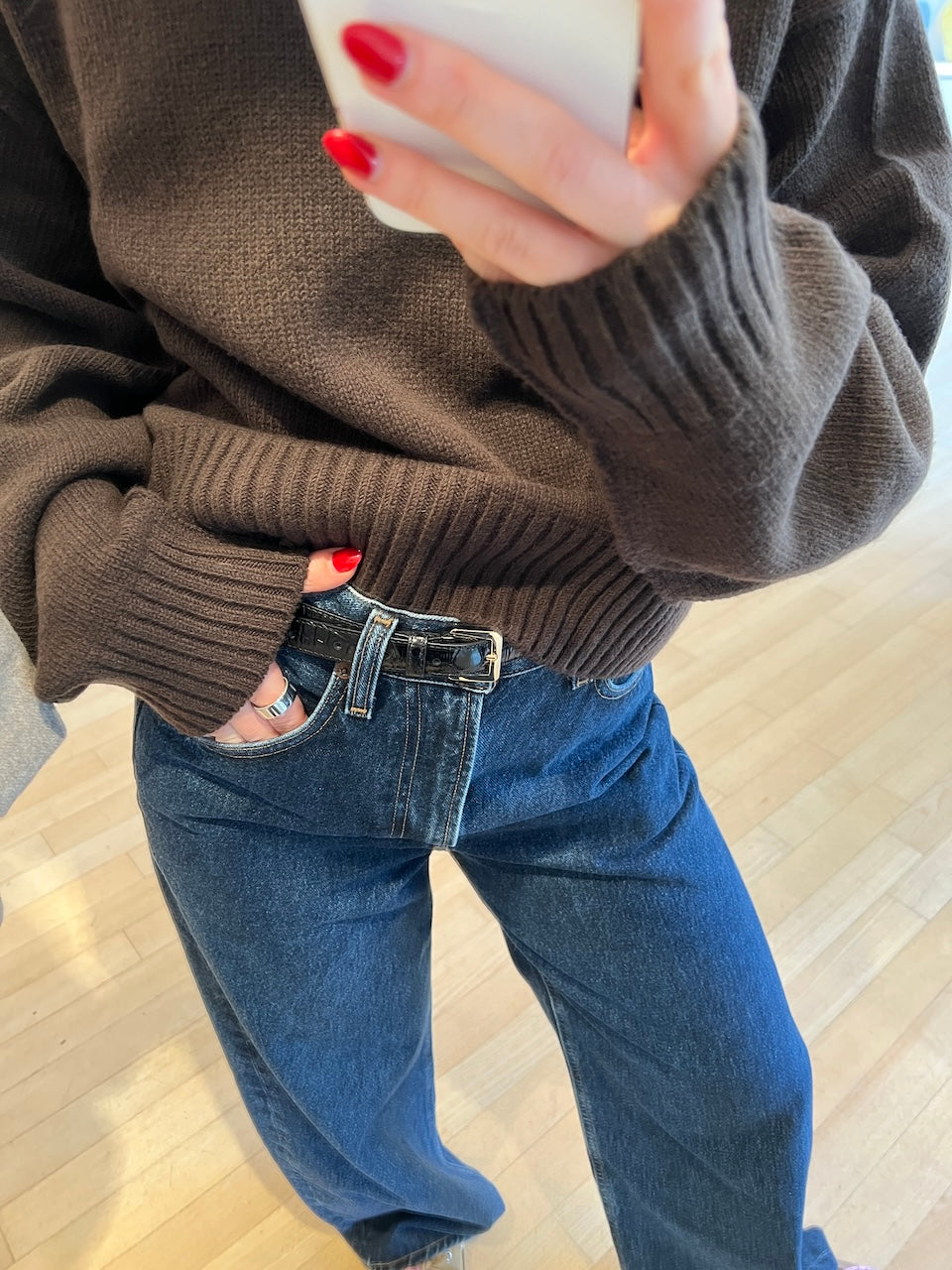 Lorian Belt black croco