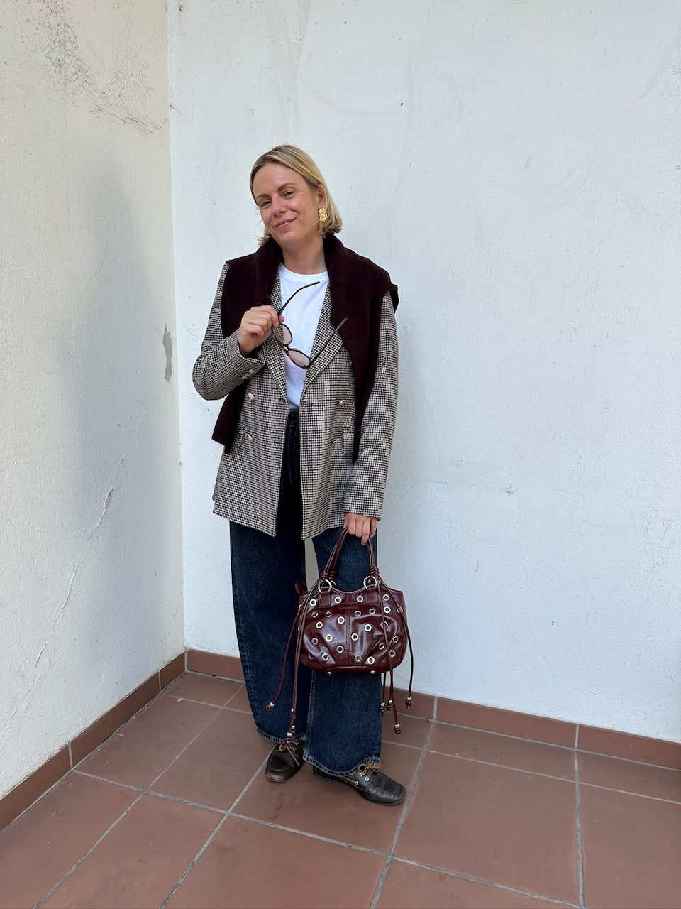 Manon Blazer brown checked