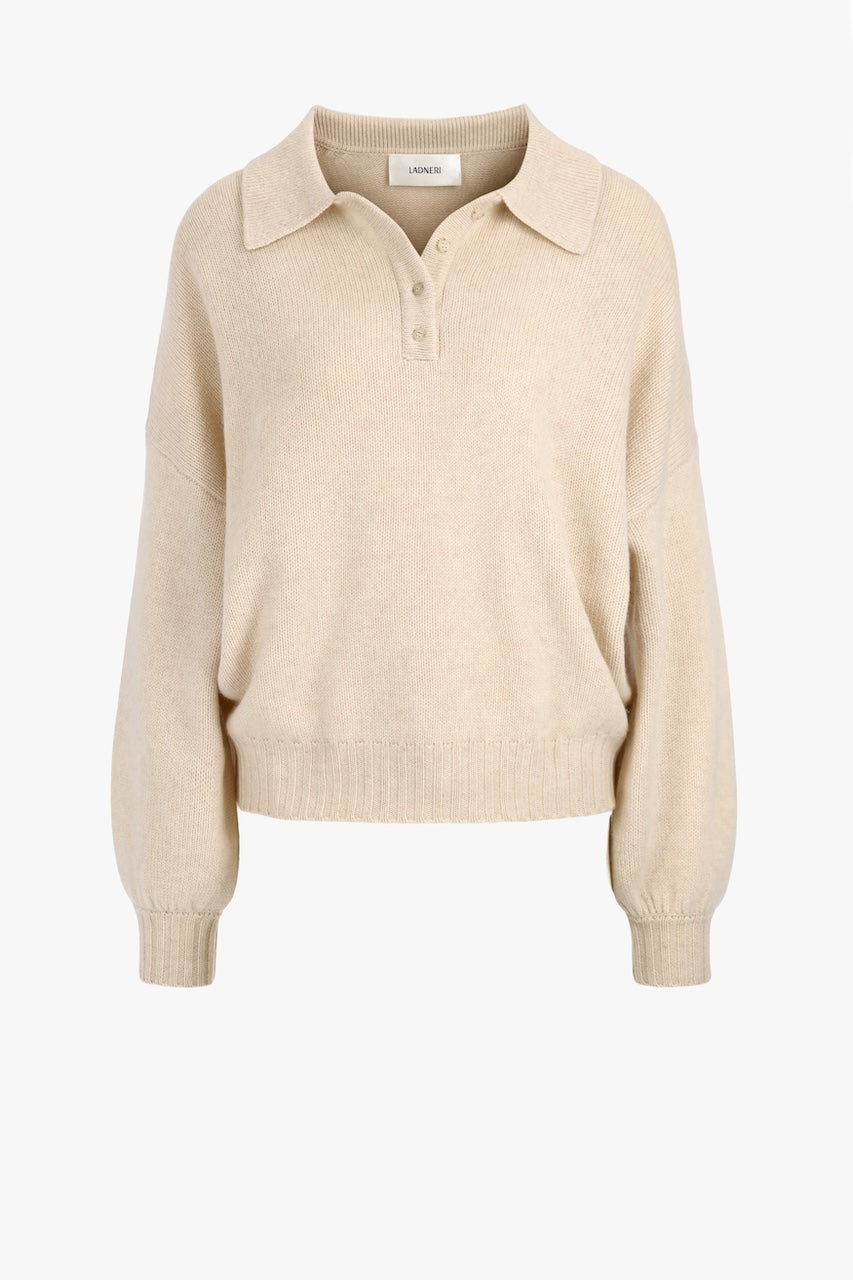 Nia Kaschmir Polo ecru