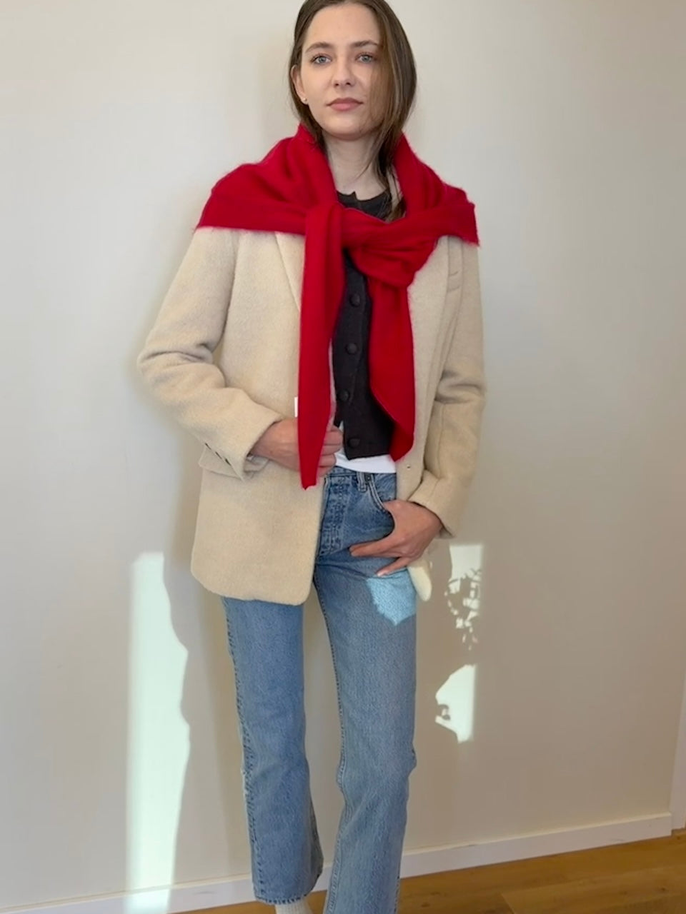 Paxa Scarf red brushed