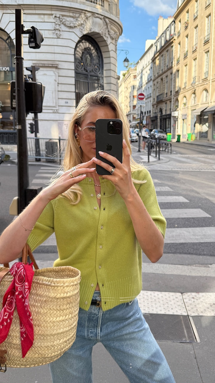 Poupette Cardigan soleil matcha