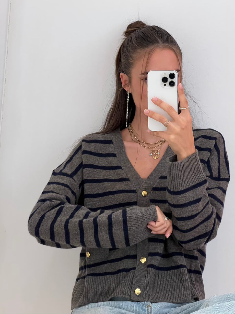 Ramatuelle Cardigan nougat/dark navy