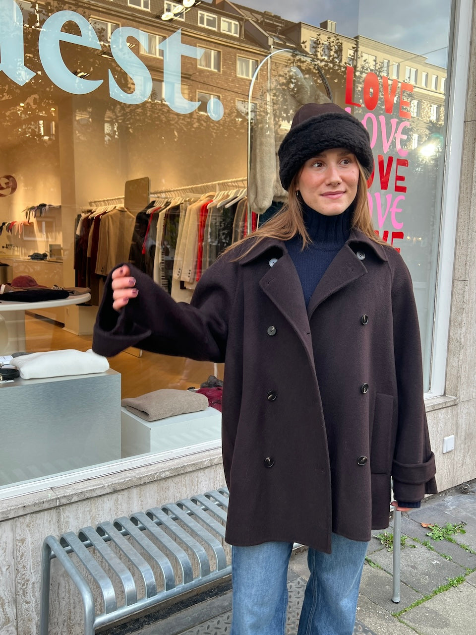 Sofia Short Coat dark walnut