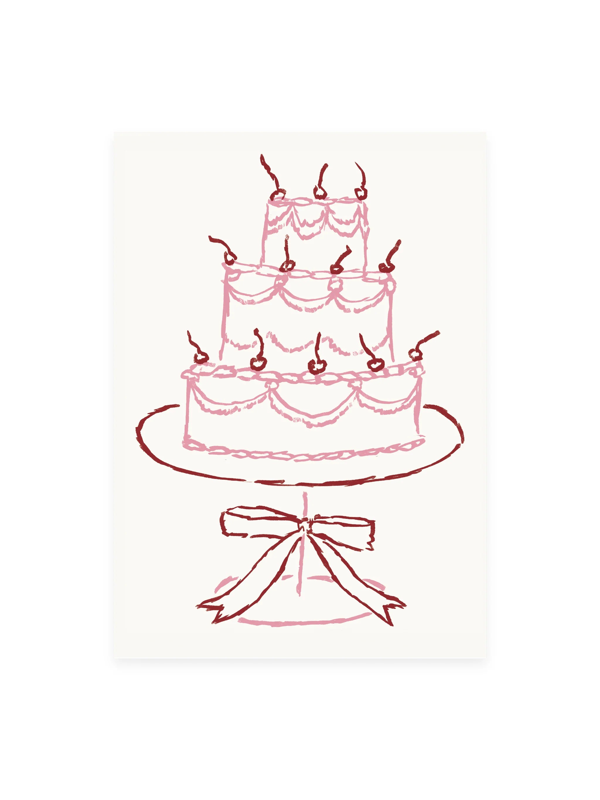 Postkarte Torte pink