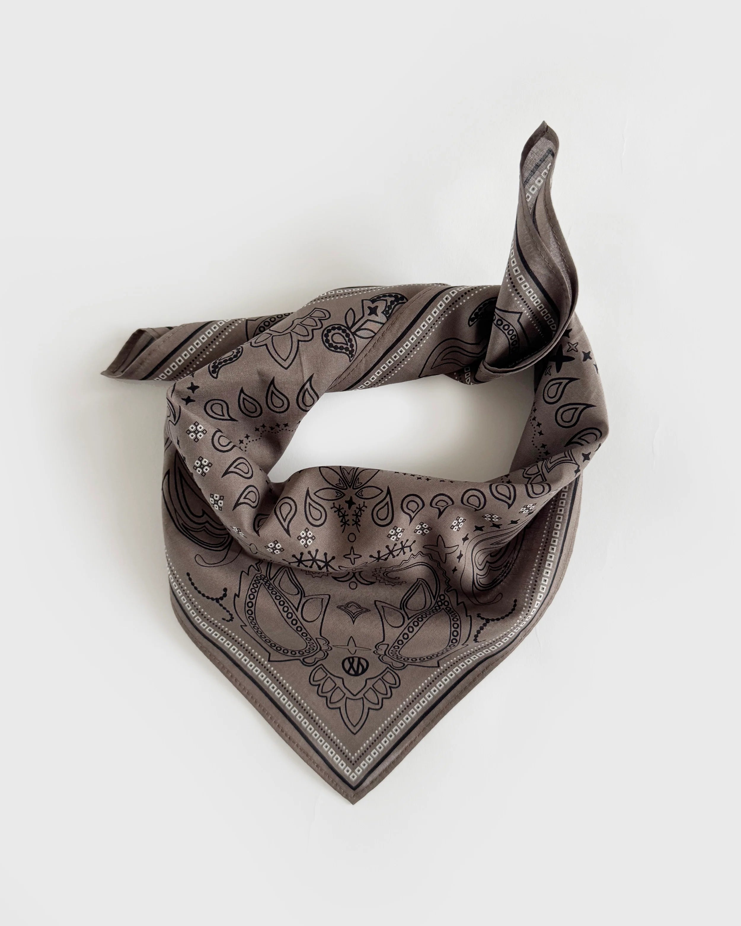 Cotton Paisley Scarf taupe 55cm