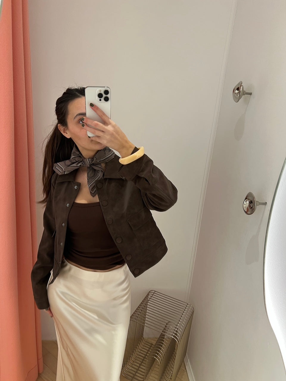 Cotton Paisley Scarf taupe 55cm